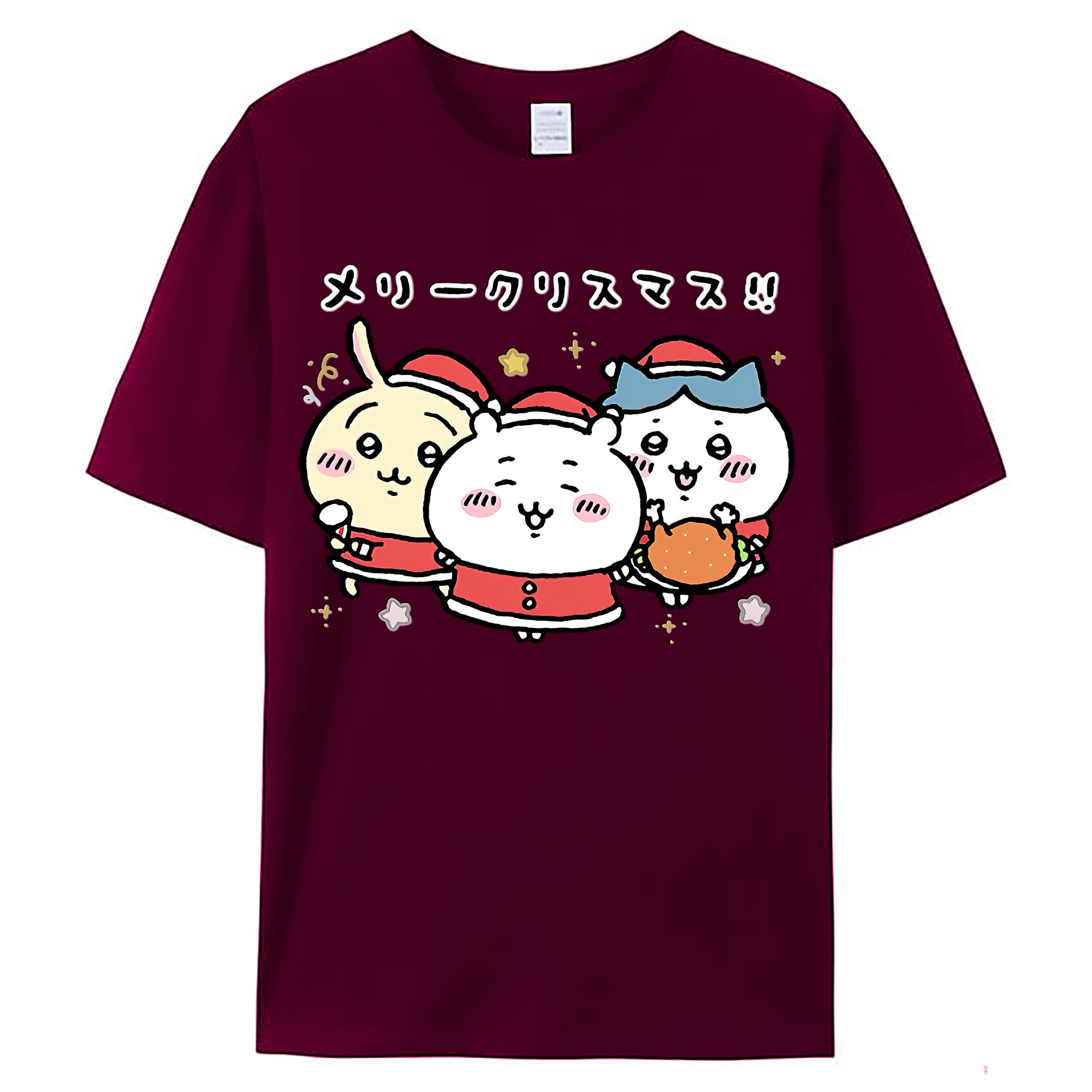 （画像用） ちいかわ ハチワレ Chii-kawa hachiware レディースカジュアルプリントTシャツ（綿100％）